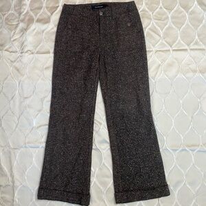 Calvin Klein - Wool Straight Leg Brown Tweed Pants